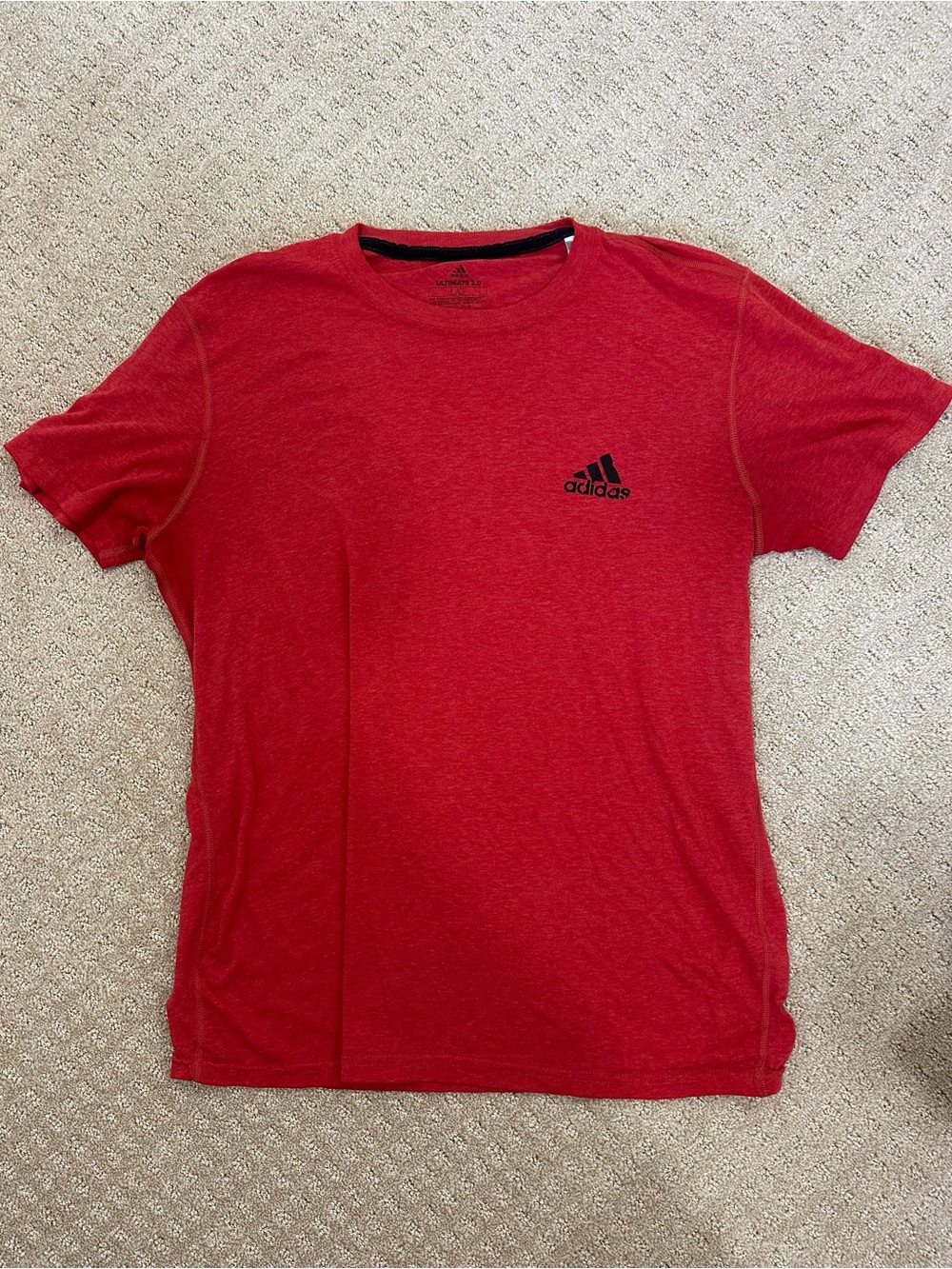 adidas Men's Red Performance Tee large